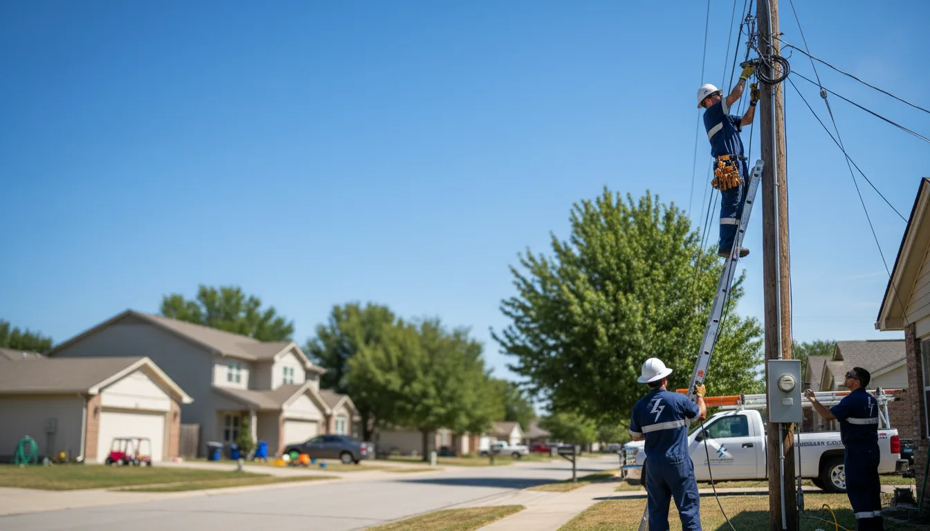 Residential electrician providing installation services in Council Hill, OK